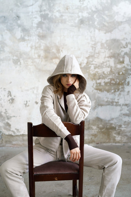 Beli Ayarlanabilir Fermuarlı Hoodie
